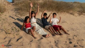 children enjoying desert safari